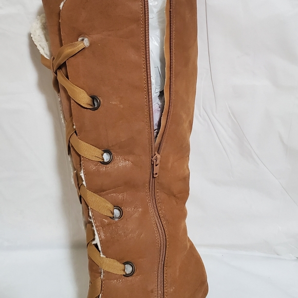 Suede Women's High Heel 4" Boots w/wool insulate - Picture 5 of 6